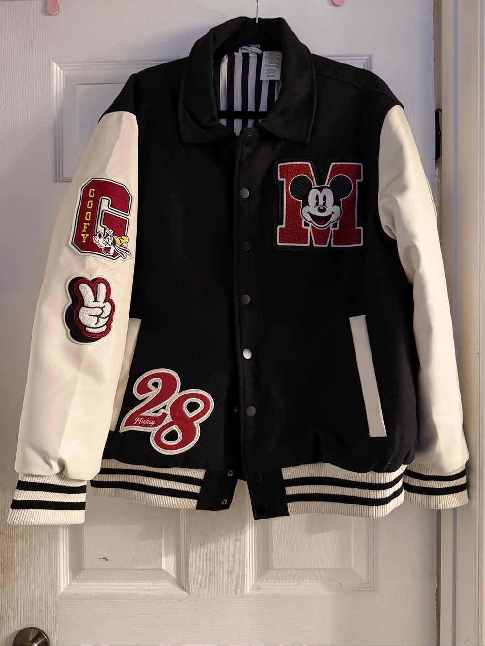 Disney Black and White Mickey Varsity Jacket